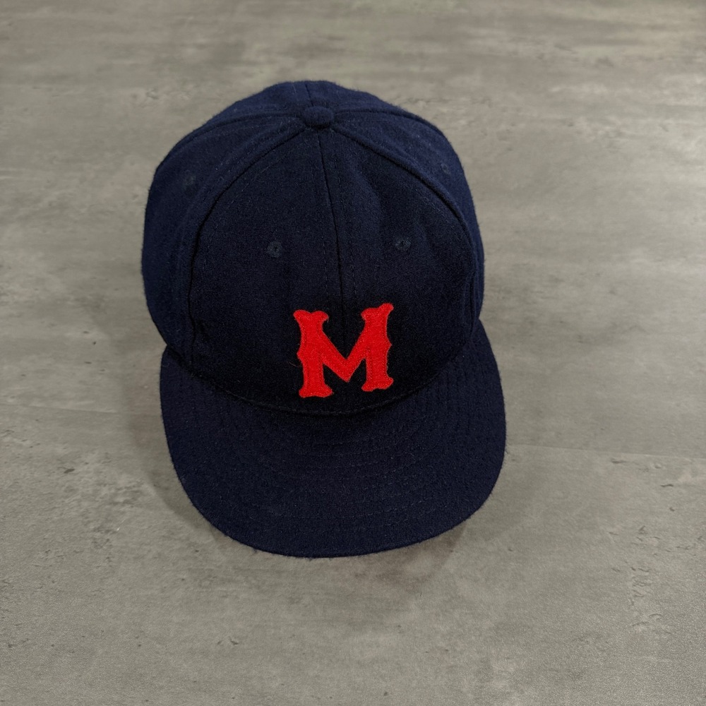 Vintage San Francisco Mission Ebbets Field Flannels Hat 7 7/8 Navy Red Fitted‎